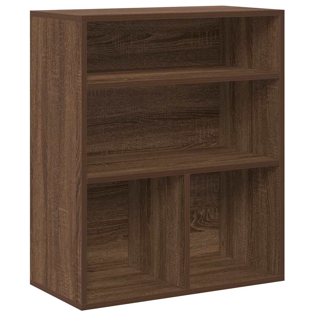 Book Cabinet Brown Oak 60x30x71.5 cm Engineered Wood