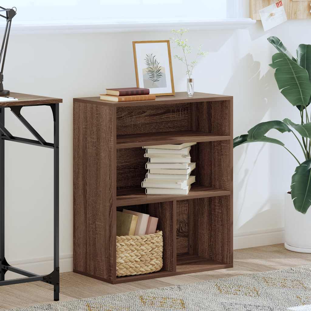 Book Cabinet Brown Oak 60x30x71.5 cm Engineered Wood