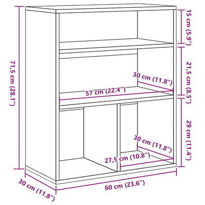 Book Cabinet Old Wood 60x30x71.5 cm Engineered Wood