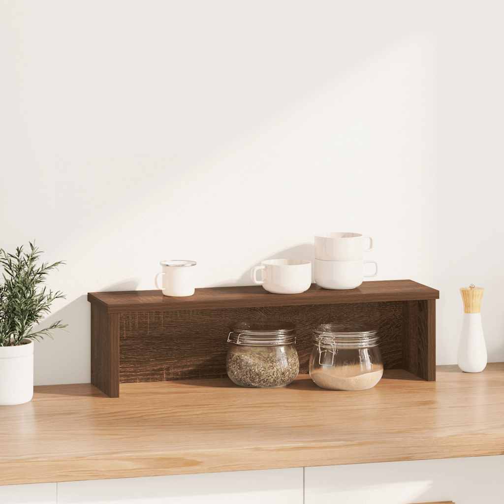 Kitchen Rack Stackable Brown Oak 60x15x16 cm Engineered Wood
