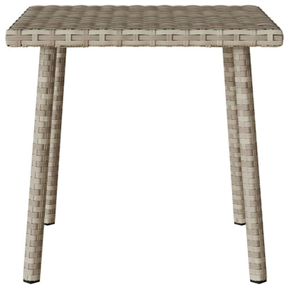 Garden Coffee Table Rectangular Light Grey 40x40x37 cm Poly Rattan