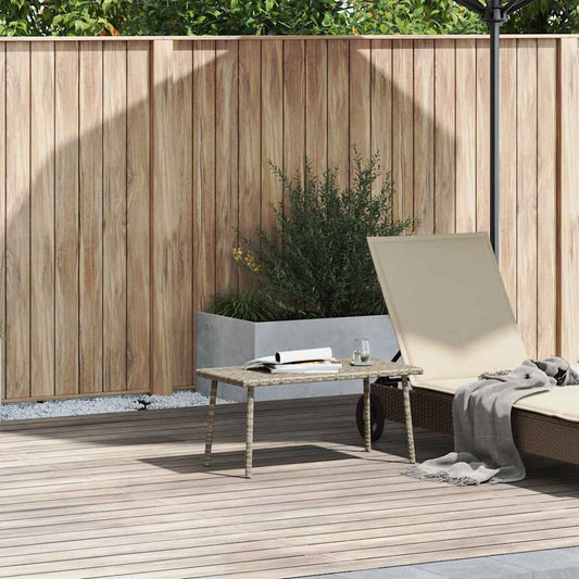 Garden Coffee Table Rectangular Light Grey 80x40x37 cm Poly Rattan