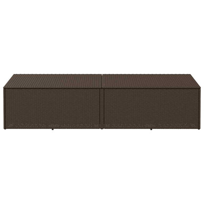 Garden Storage Box Brown 220x50x58 cm Poly Rattan