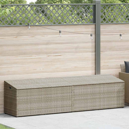 Garden Storage Box Light Grey 220x50x58 cm Poly Rattan