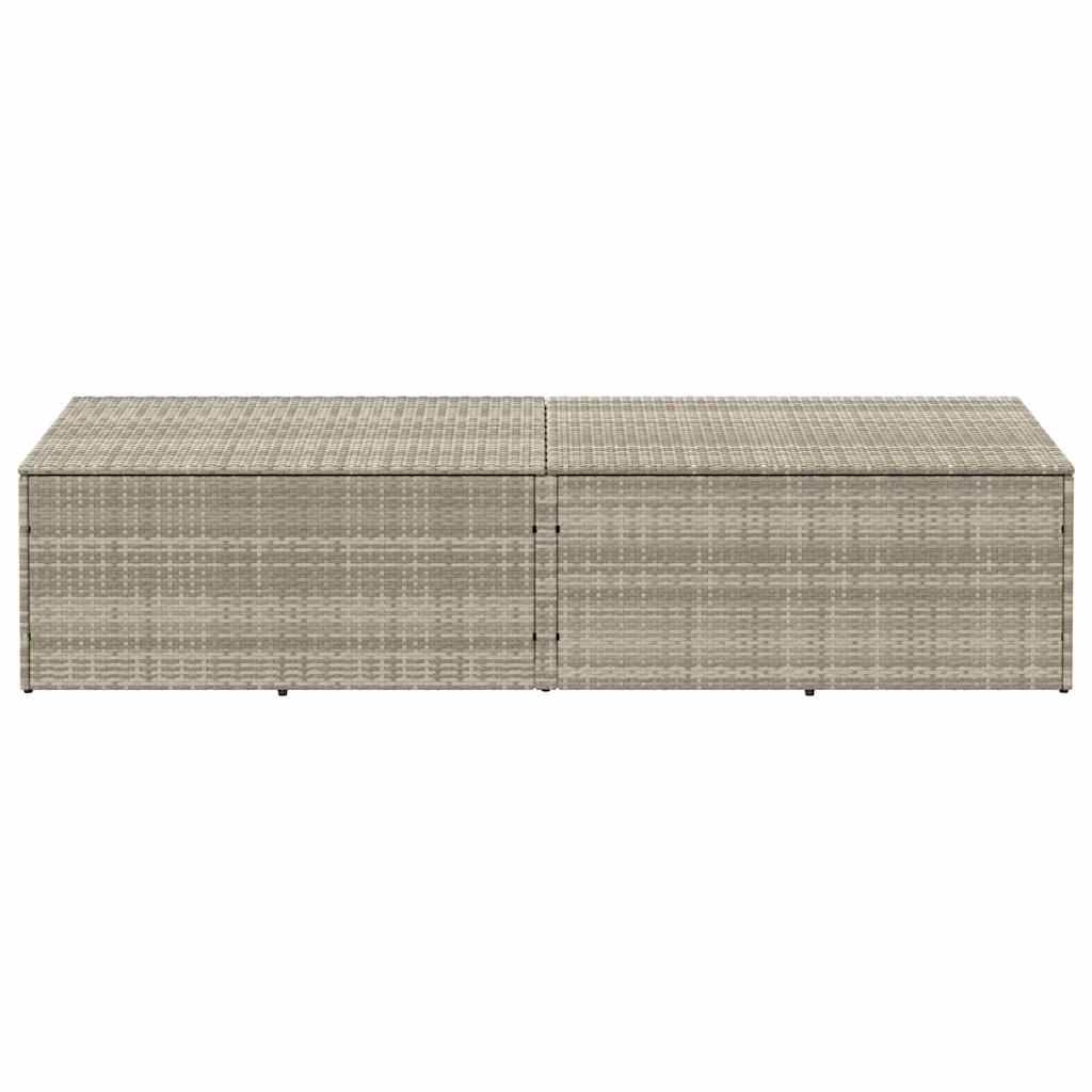 Garden Storage Box Light Grey 220x50x58 cm Poly Rattan