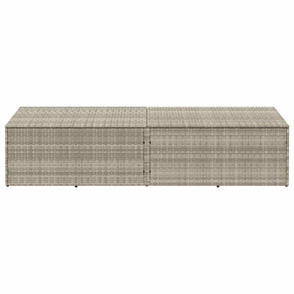Garden Storage Box Light Grey 220x50x58 cm Poly Rattan