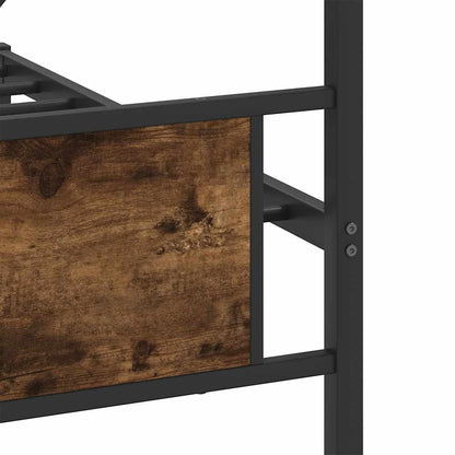 Metal Bed Frame without Mattress Smoked Oak 200x200 cm