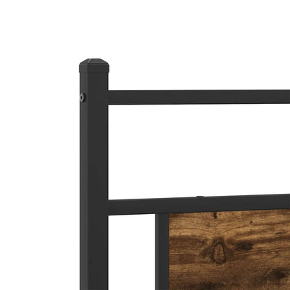 Metal Bed Frame without Mattress Smoked Oak 193x201 cm