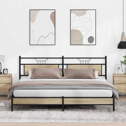 Metal Bed Frame without Mattress Sonoma Oak 200x200 cm