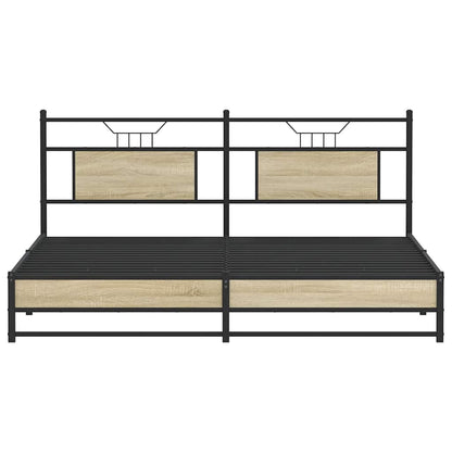 Metal Bed Frame without Mattress Sonoma Oak 183x213 cm