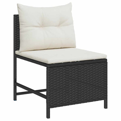 Garden Sofa Set 6 pcs Black and cream Poly Rattan