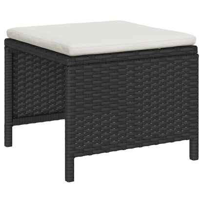 Garden Sofa Set 6 pcs Black and cream Poly Rattan