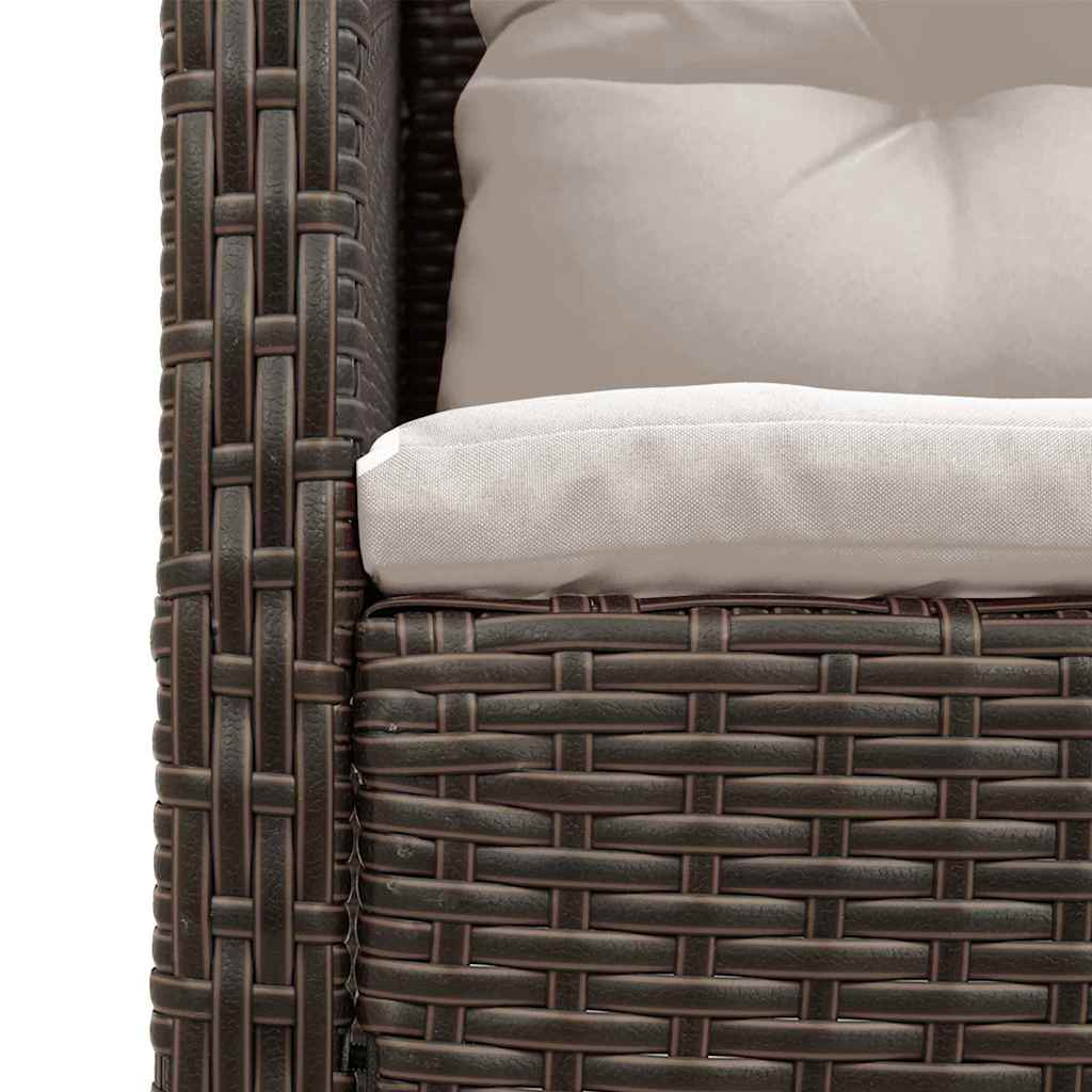 Garden Sofa Set 6 pcs Brown and cream Poly Rattan