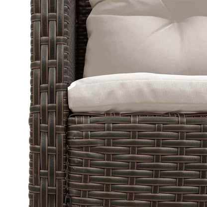 Garden Sofa Set 6 pcs Brown and cream Poly Rattan