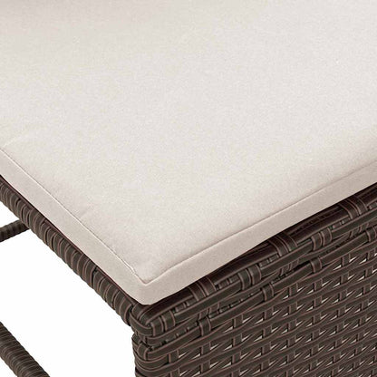 Garden Sofa Set 6 pcs Brown and cream Poly Rattan