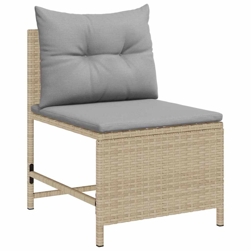 Garden Sofa Set 6 pcs Beige and light grey Poly Rattan