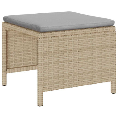 Garden Sofa Set 6 pcs Beige and light grey Poly Rattan