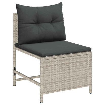 Garden Sofa Set 6 pcs Light grey and dark grey Poly Rattan