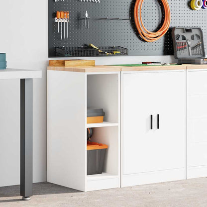 Garage Storage Cabinet White 30x51x85 cm Solid Wood Pine