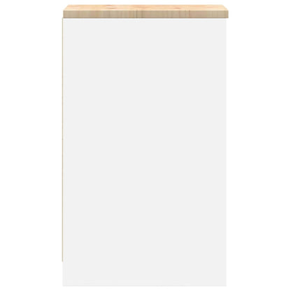 Garage Storage Cabinet White 30x51x85 cm Solid Wood Pine