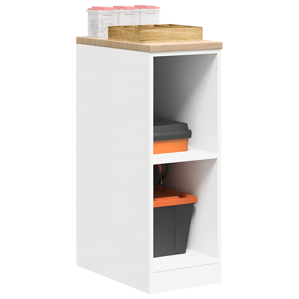 Garage Storage Cabinet White 30x51x85 cm Solid Wood Pine