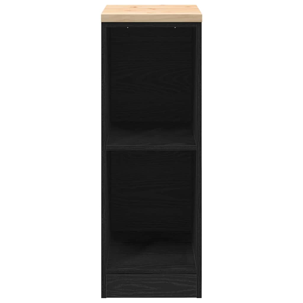 Garage Storage Cabinet Black 30x51x85 cm Solid Wood Pine