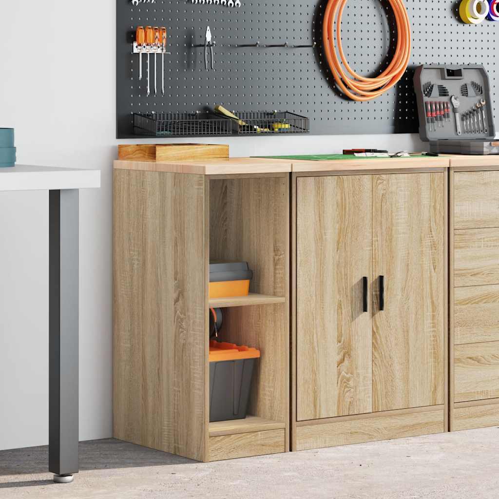 Garage Storage Cabinet Sonoma Oak 30x51x85 cm Solid Wood Pine