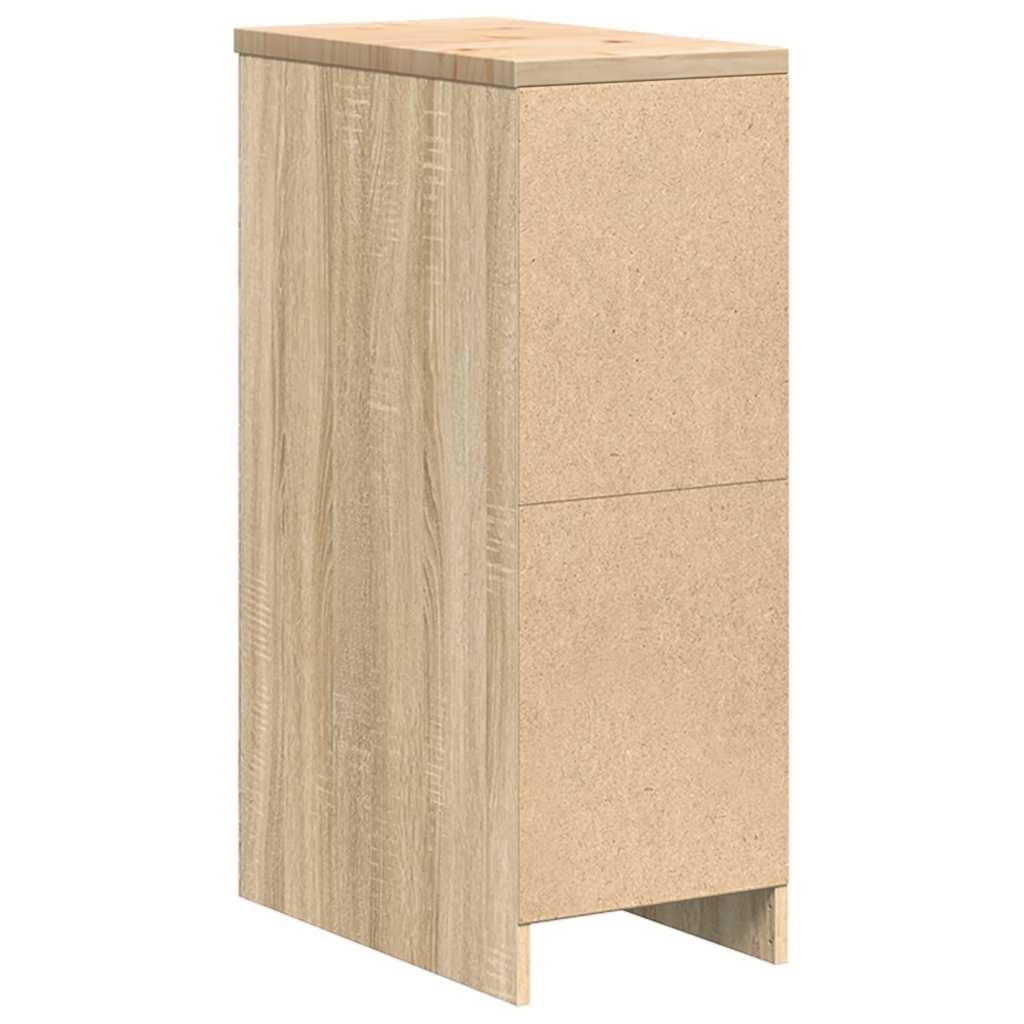 Garage Storage Cabinet Sonoma Oak 30x51x85 cm Solid Wood Pine