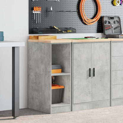 Garage Storage Cabinet Concrete Grey 30x51x85 cm Solid Wood Pine