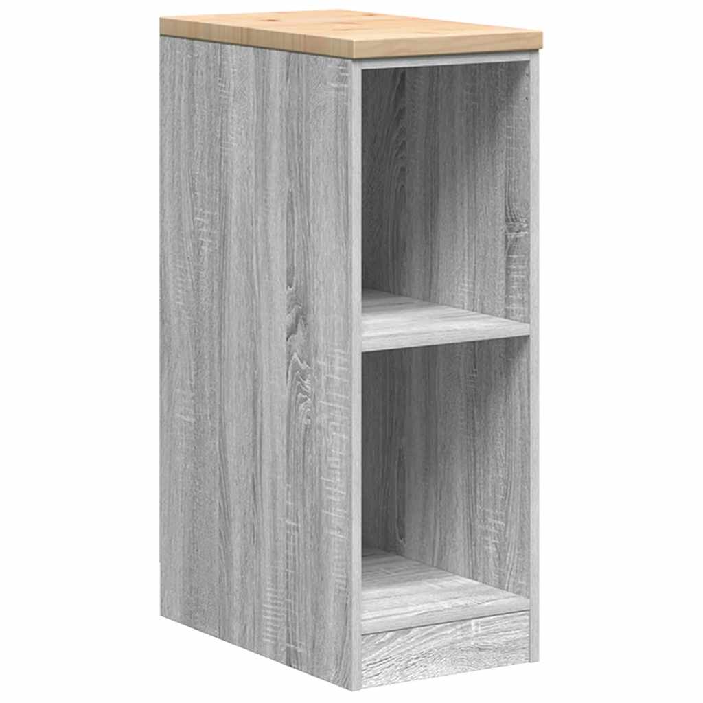 Garage Storage Cabinet Grey Sonoma 30x51x85 cm Solid Wood Pine