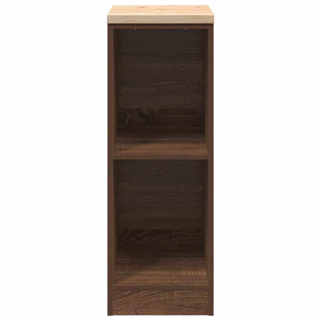 Garage Storage Cabinet Brown Oak 30x51x85 cm Solid Wood Pine