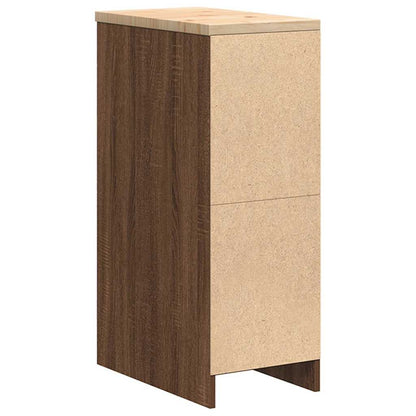 Garage Storage Cabinet Brown Oak 30x51x85 cm Solid Wood Pine