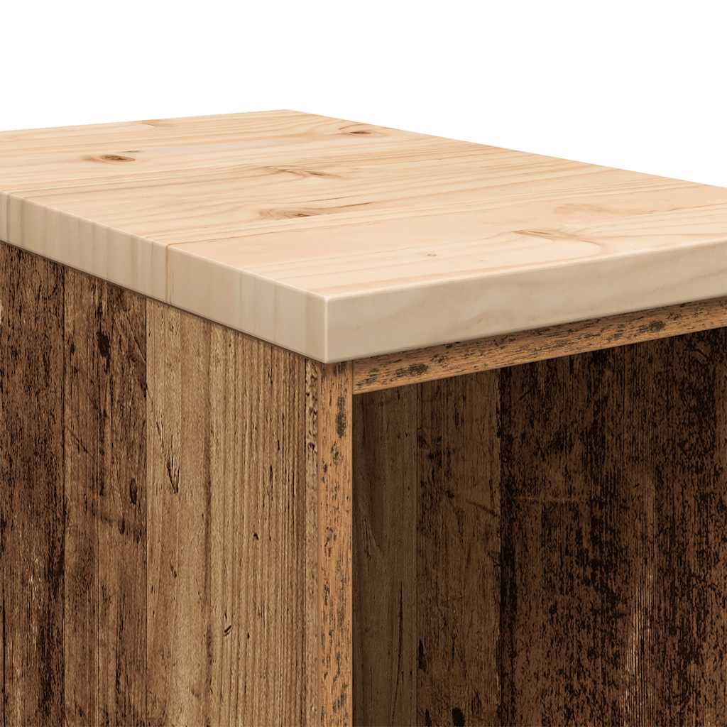 Garage Storage Cabinet Old Wood 30x51x85 cm Solid Wood Pine