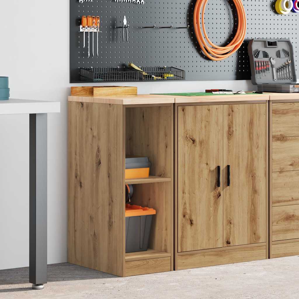 Garage Storage Cabinet Artisan Oak 30x51x85 cm Solid Wood Pine