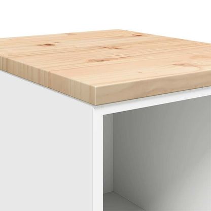 Garage Storage Cabinet White 40x51x85 cm Solid Wood Pine