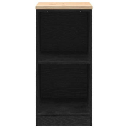Garage Storage Cabinet Black 40x51x85 cm Solid Wood Pine
