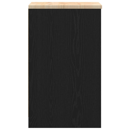 Garage Storage Cabinet Black 40x51x85 cm Solid Wood Pine