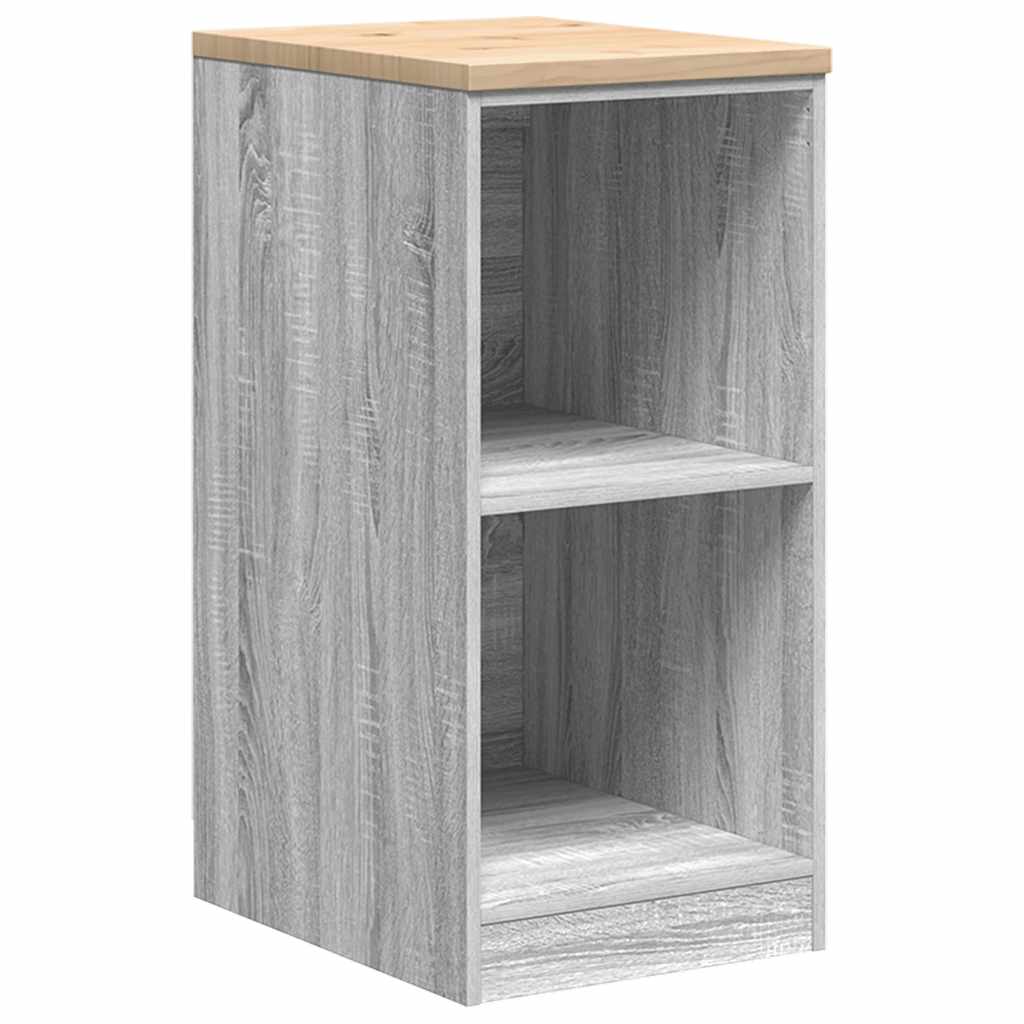 Garage Storage Cabinet Grey Sonoma 40x51x85 cm Solid Wood Pine