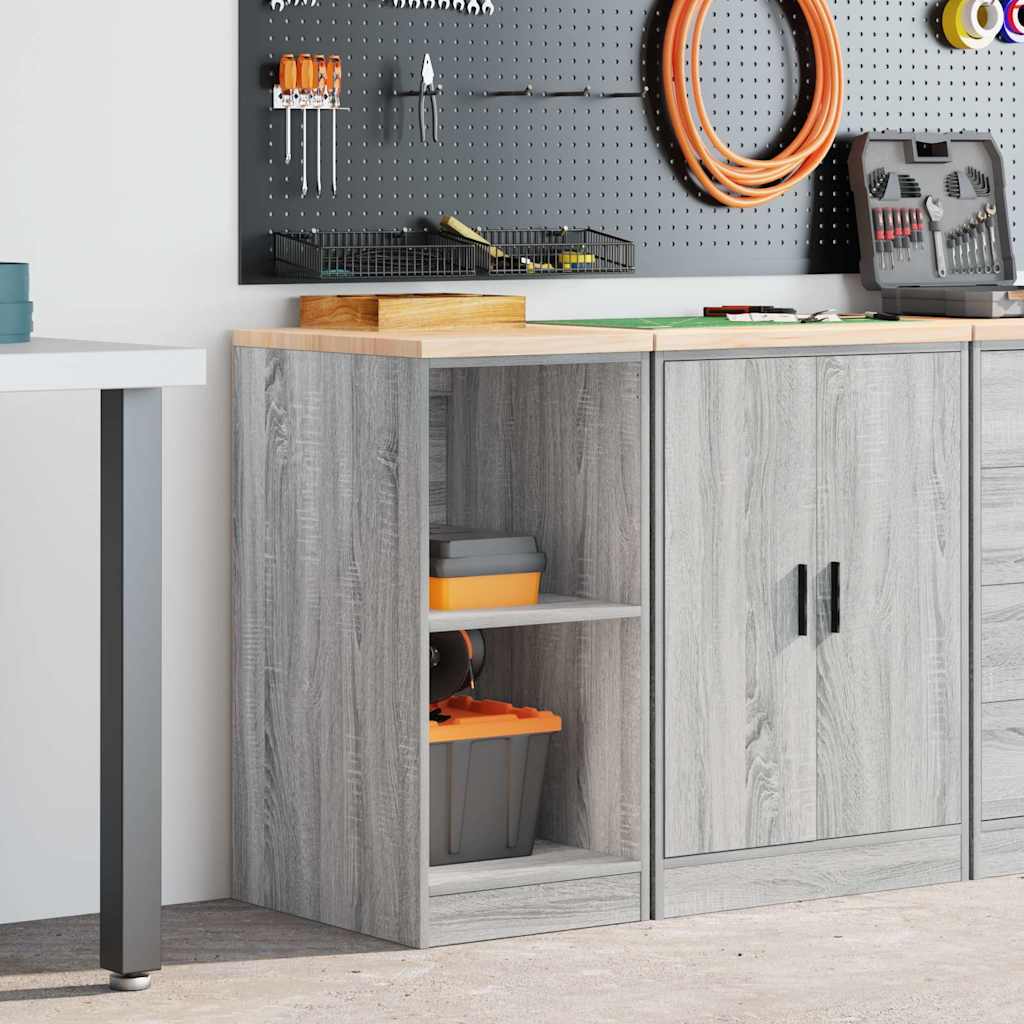 Garage Storage Cabinet Grey Sonoma 40x51x85 cm Solid Wood Pine