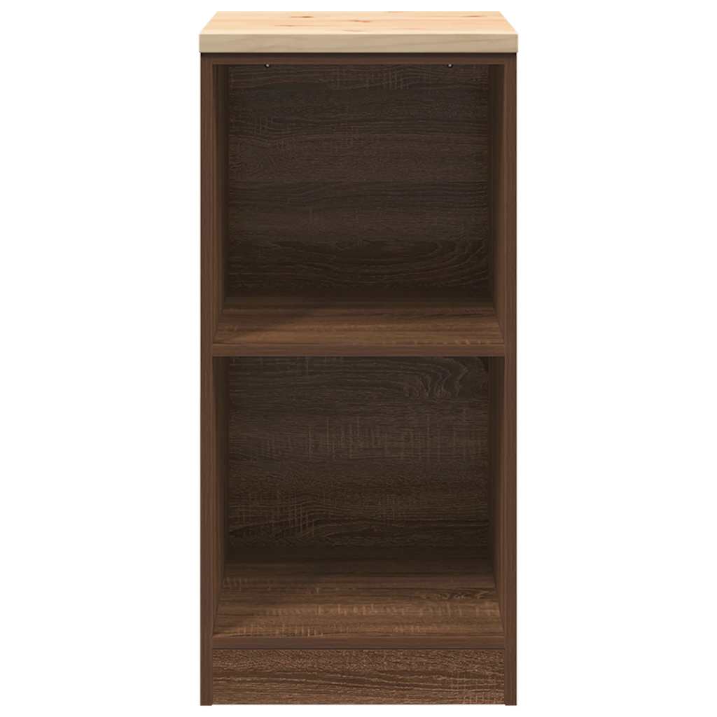 Garage Storage Cabinet Brown Oak 40x51x85 cm Solid Wood Pine