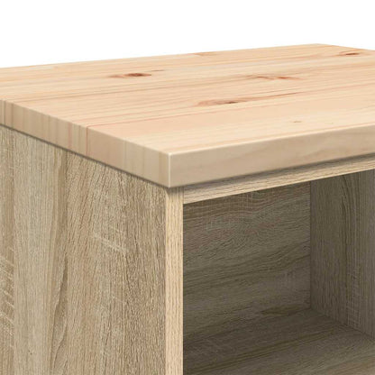 Garage Storage Cabinet Sonoma Oak 60x51x85 cm Solid Wood Pine