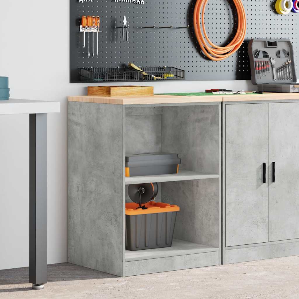 Garage Storage Cabinet Concrete Grey 60x51x85 cm Solid Wood Pine