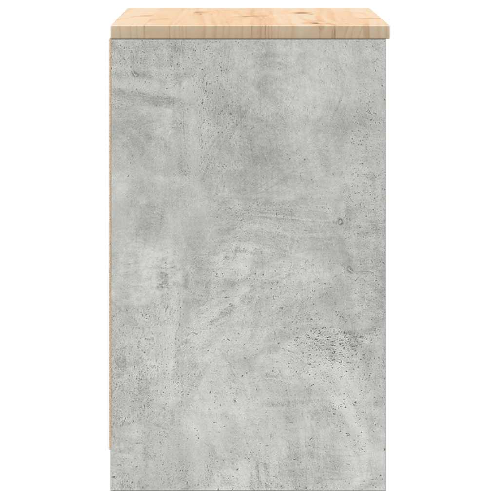 Garage Storage Cabinet Concrete Grey 60x51x85 cm Solid Wood Pine