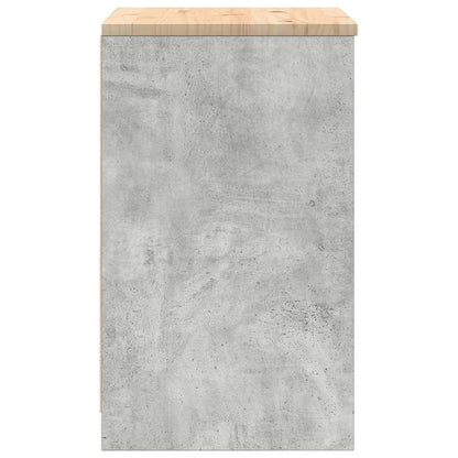 Garage Storage Cabinet Concrete Grey 60x51x85 cm Solid Wood Pine