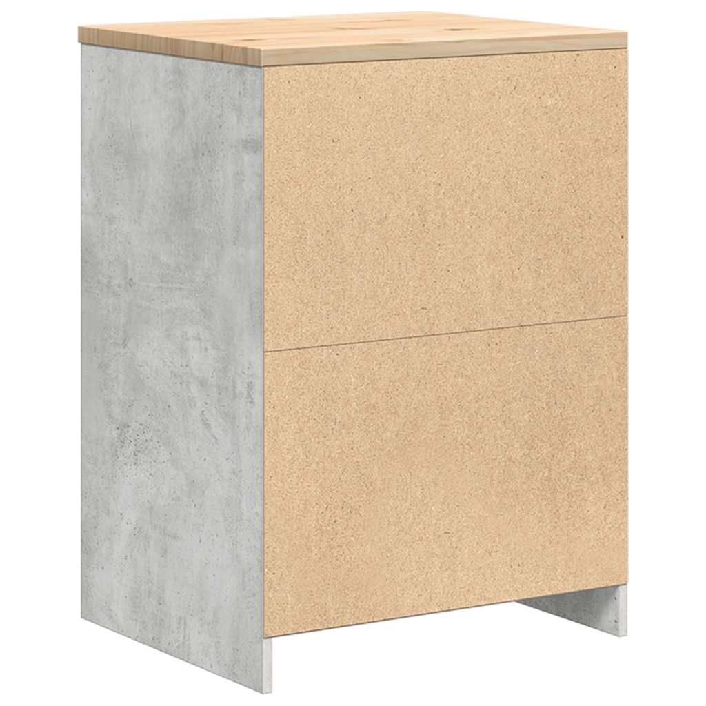 Garage Storage Cabinet Concrete Grey 60x51x85 cm Solid Wood Pine