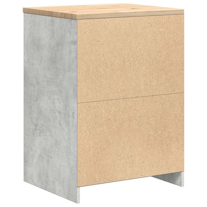 Garage Storage Cabinet Concrete Grey 60x51x85 cm Solid Wood Pine