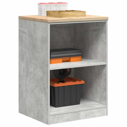 Garage Storage Cabinet Concrete Grey 60x51x85 cm Solid Wood Pine