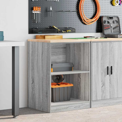 Garage Storage Cabinet Grey Sonoma 60x51x85 cm Solid Wood Pine