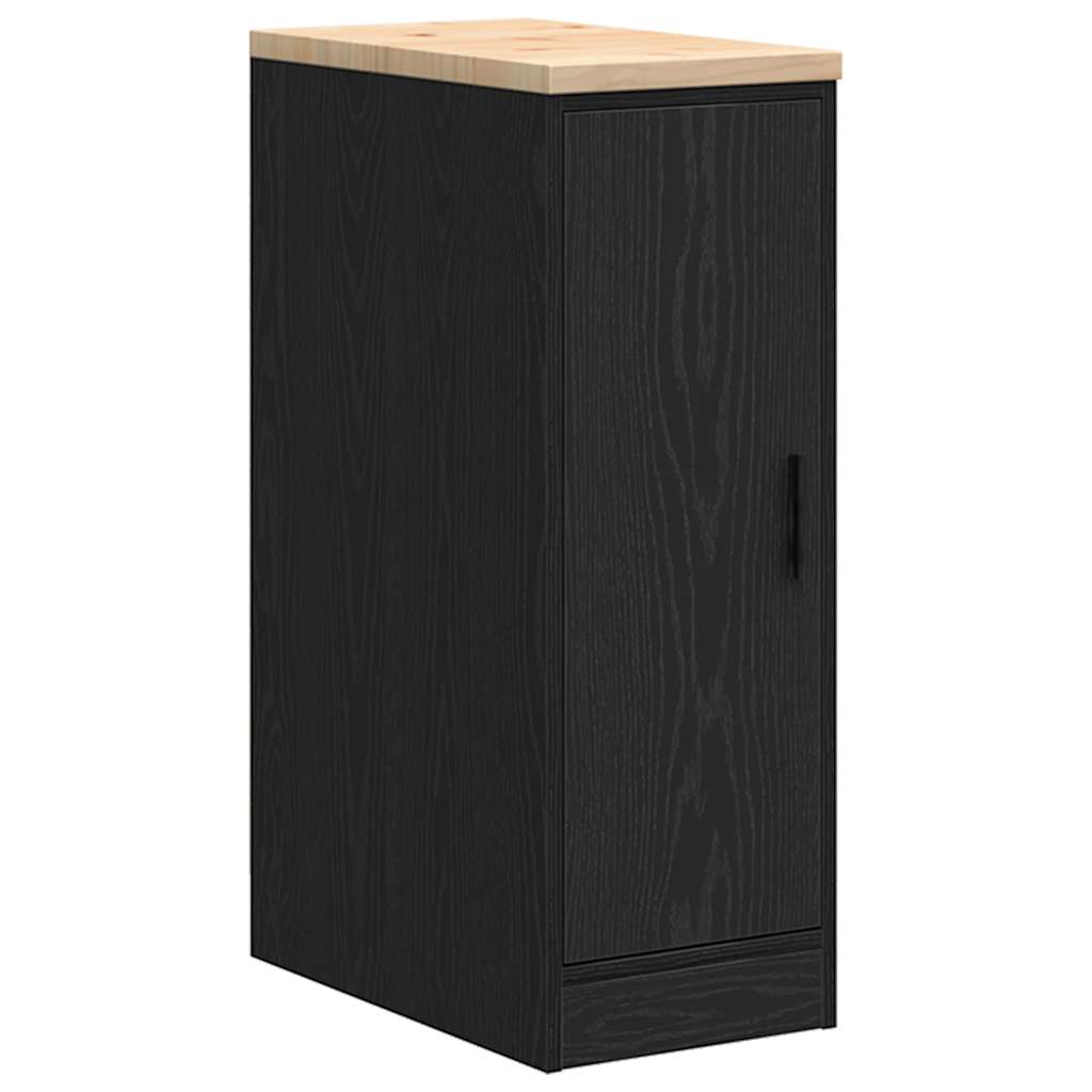 Garage Storage Cabinet Black 30x51x85 cm Solid Wood Pine