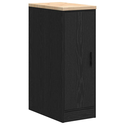 Garage Storage Cabinet Black 30x51x85 cm Solid Wood Pine